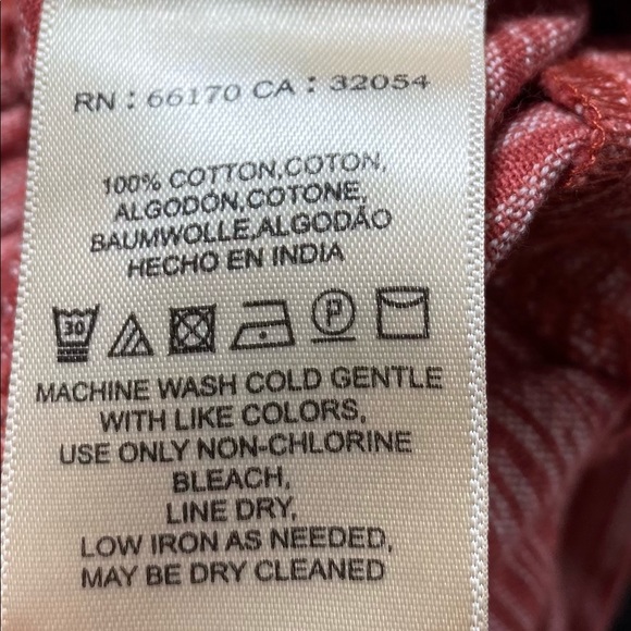 Anthropologie Striped Linen Red Motif Pants Large - Picture 14 of 14